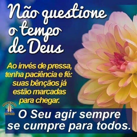 Não questione o tempo de Deus